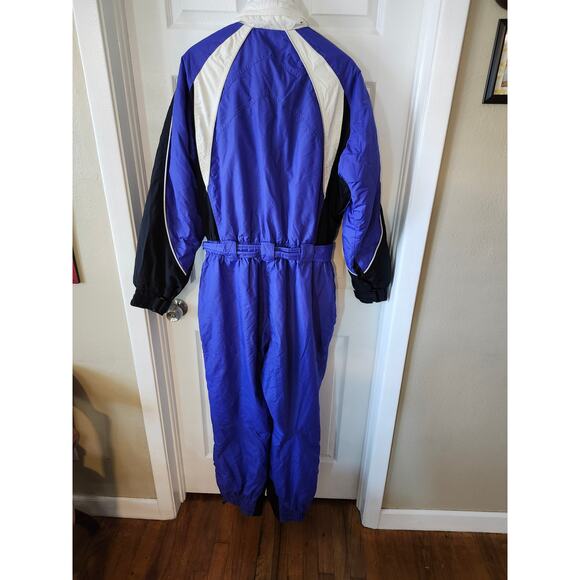Vintage Vitesse Couloir Ski Suit Blue Large 14 Snowsuit One Piece Snow Bib - Picture 2 of 14